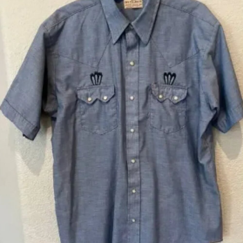 DC Dee Cee Brand Embroidered Hopi Sunface Kachina Vintage Shirt Size 17